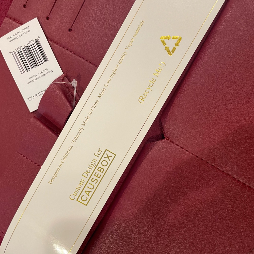 Glass Ladder & Co. Maroon Megan Microsuede Edition Clutch Portfolio